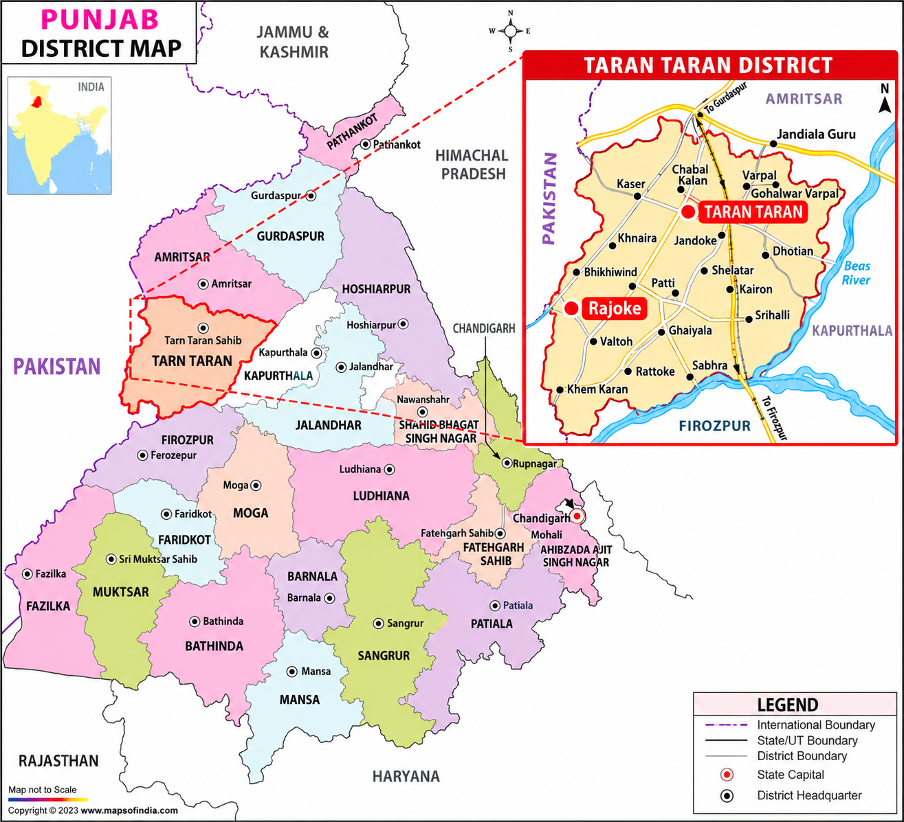 Punjab District Map and Taran Taran Inset.png