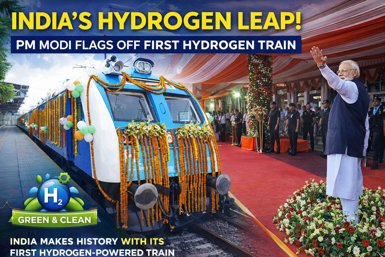 India’s Hydrogen Leap: PM Modi Flags Off Nation’s First Green Train
