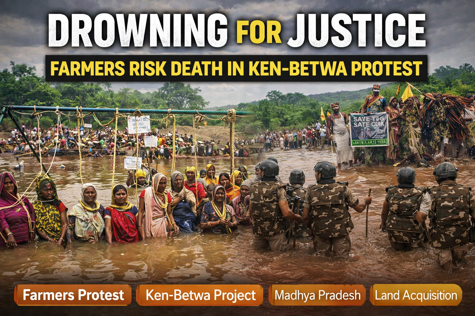 Drowning for Justice: Farmers Risk Death in Ken–Betwa Protest