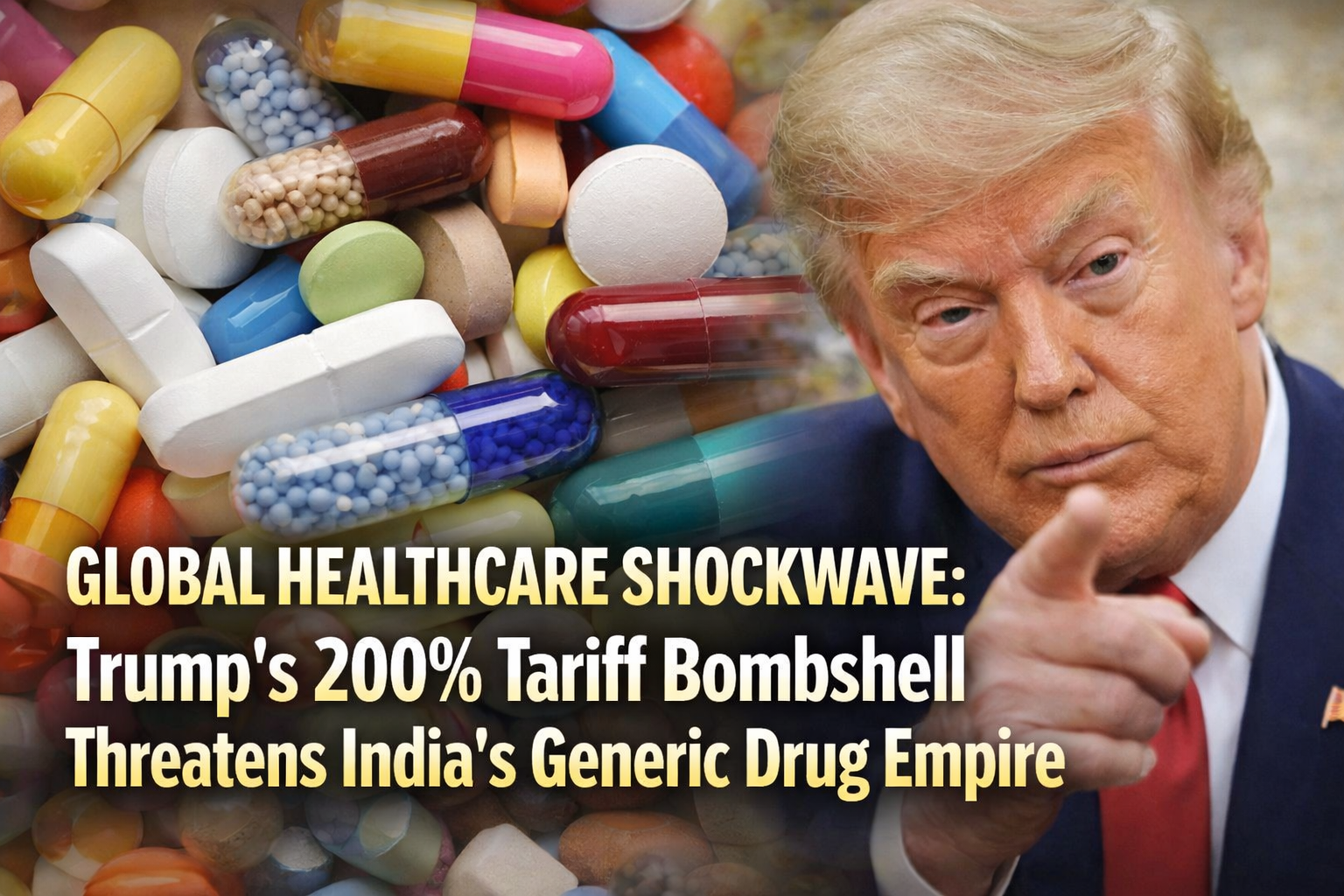Global Healthcare Shockwave: Trump’s 200% Tariff Bombshell Threatens India’s Generic Drug Empire