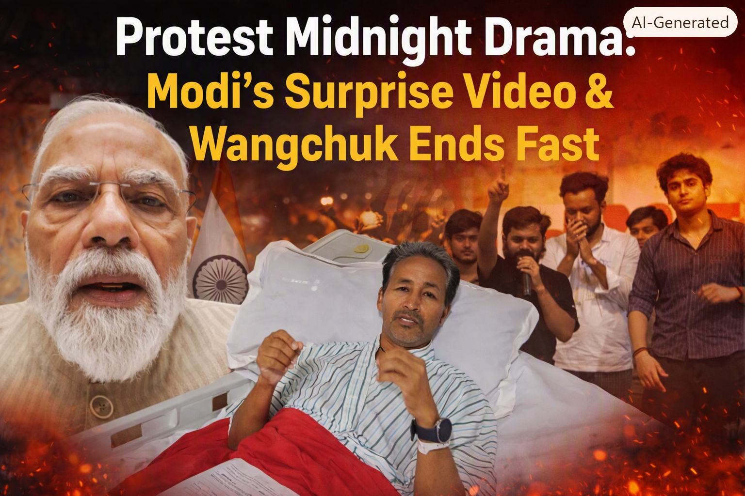 Delhi’s Midnight Drama: Modi’s Surprise Video & Wangchuk Ends 26‑Day Fast”