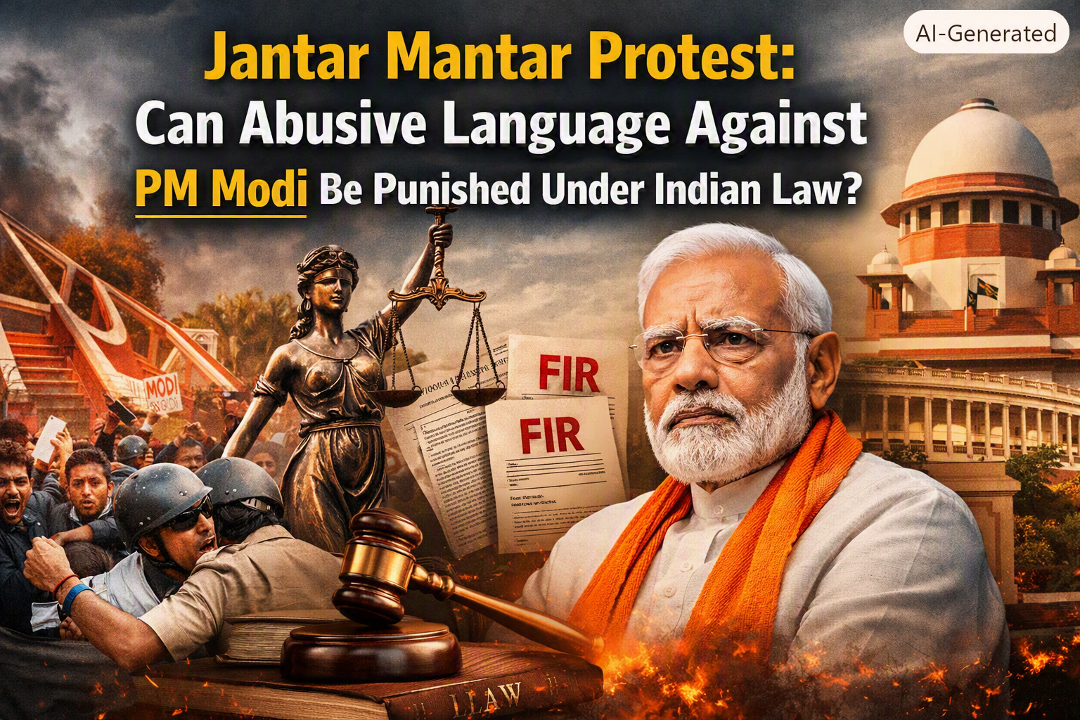 Jantar Mantar Protest: Can Abusive Language Against PM Modi Be Punished Under Indian Law?
