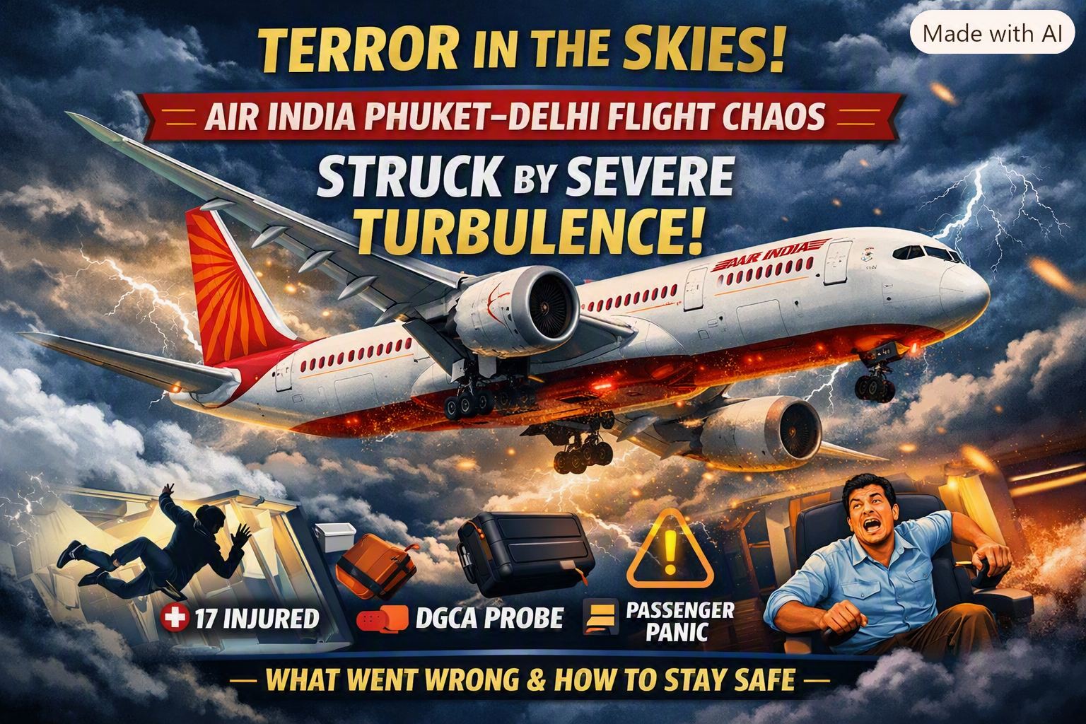 Terror in the Skies: Air India Phuket–Delhi Flight Hit by Deadly Clear Air Turbulence