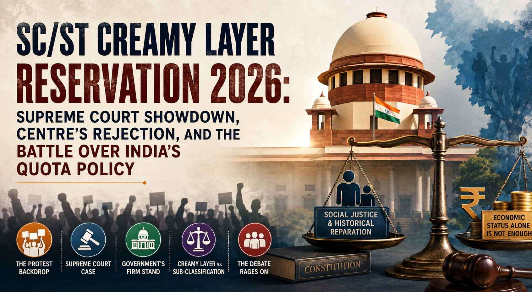 🚨 SC/ST Creamy Layer Reservation 2026: Supreme Court Showdown, Centre’s Rejection, and the Battle Over India’s Quota Policy