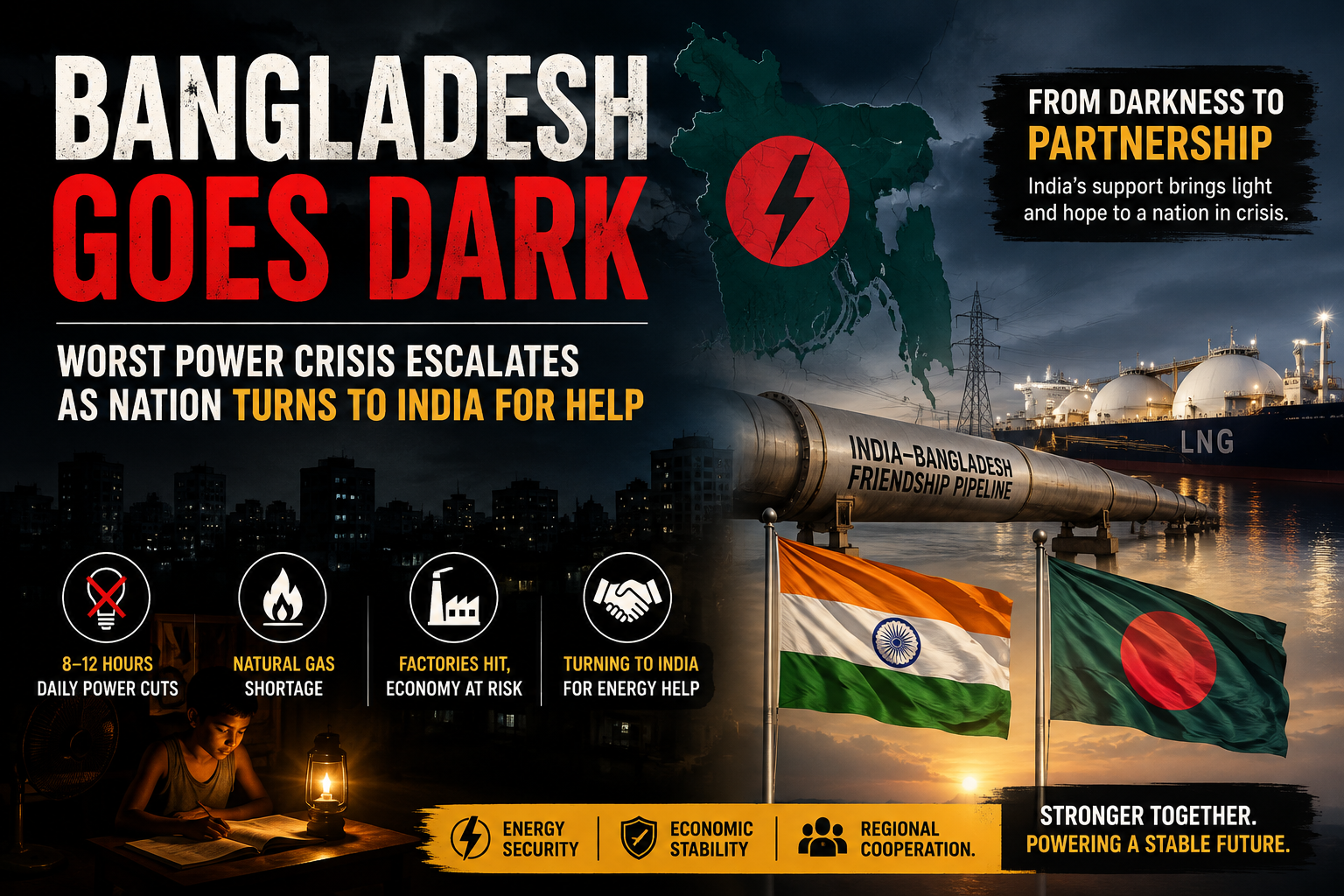 Bangladesh Goes Dark: Worst Power Crisis Escalates as Nation Turns to India for Help