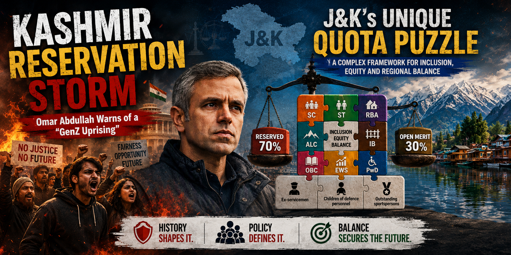 🔥 Kashmir’s Reservation Storm: Why Omar Abdullah Warns of a “GenZ Uprising”