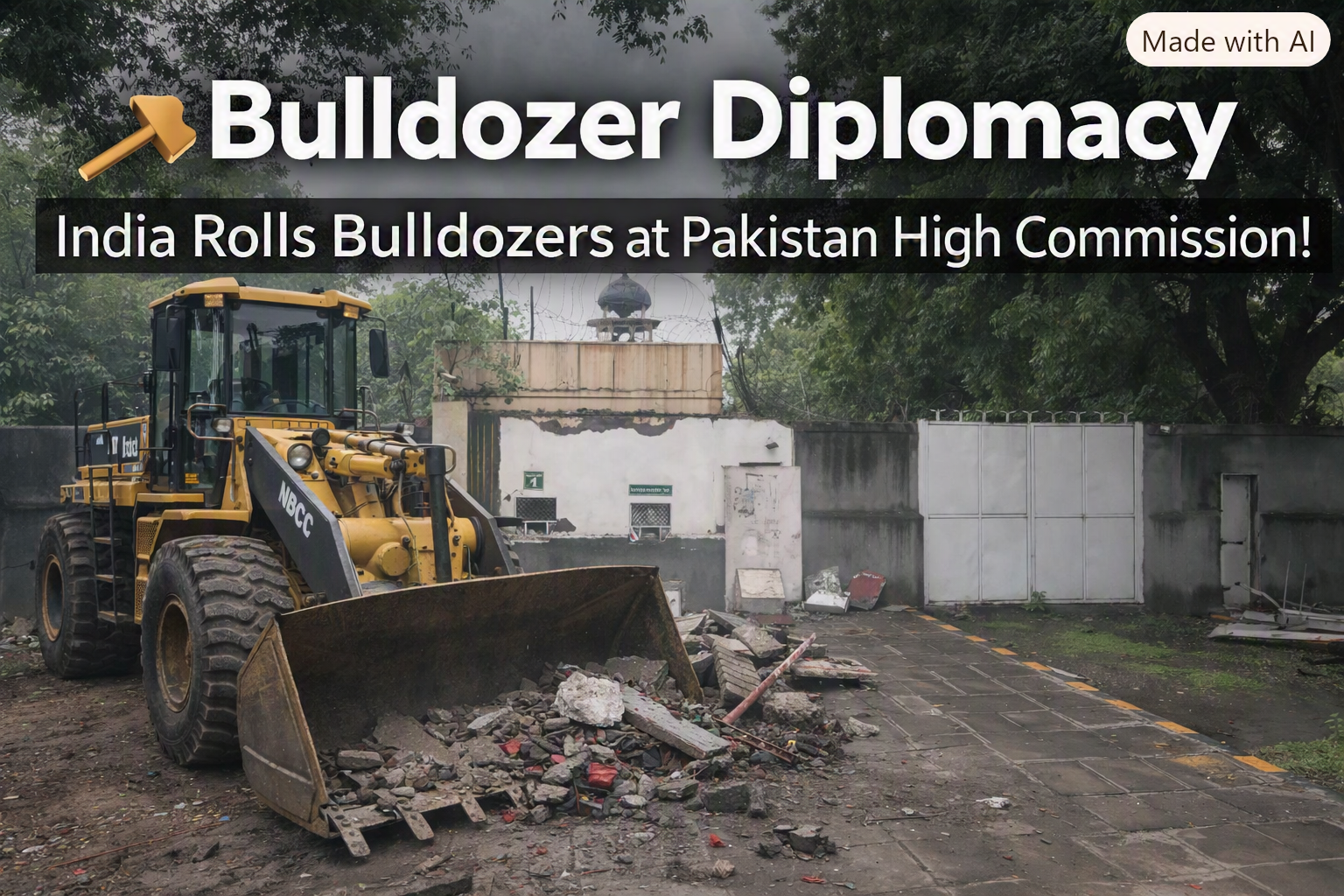 🚨 Bulldozers at Diplomacy: India’s Tit for Tat Strike on Pakistan High Commission