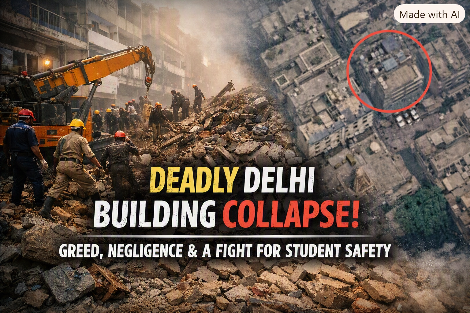 🔥 Delhi’s Building Collapse Tragedy: When Greed Topples Lives