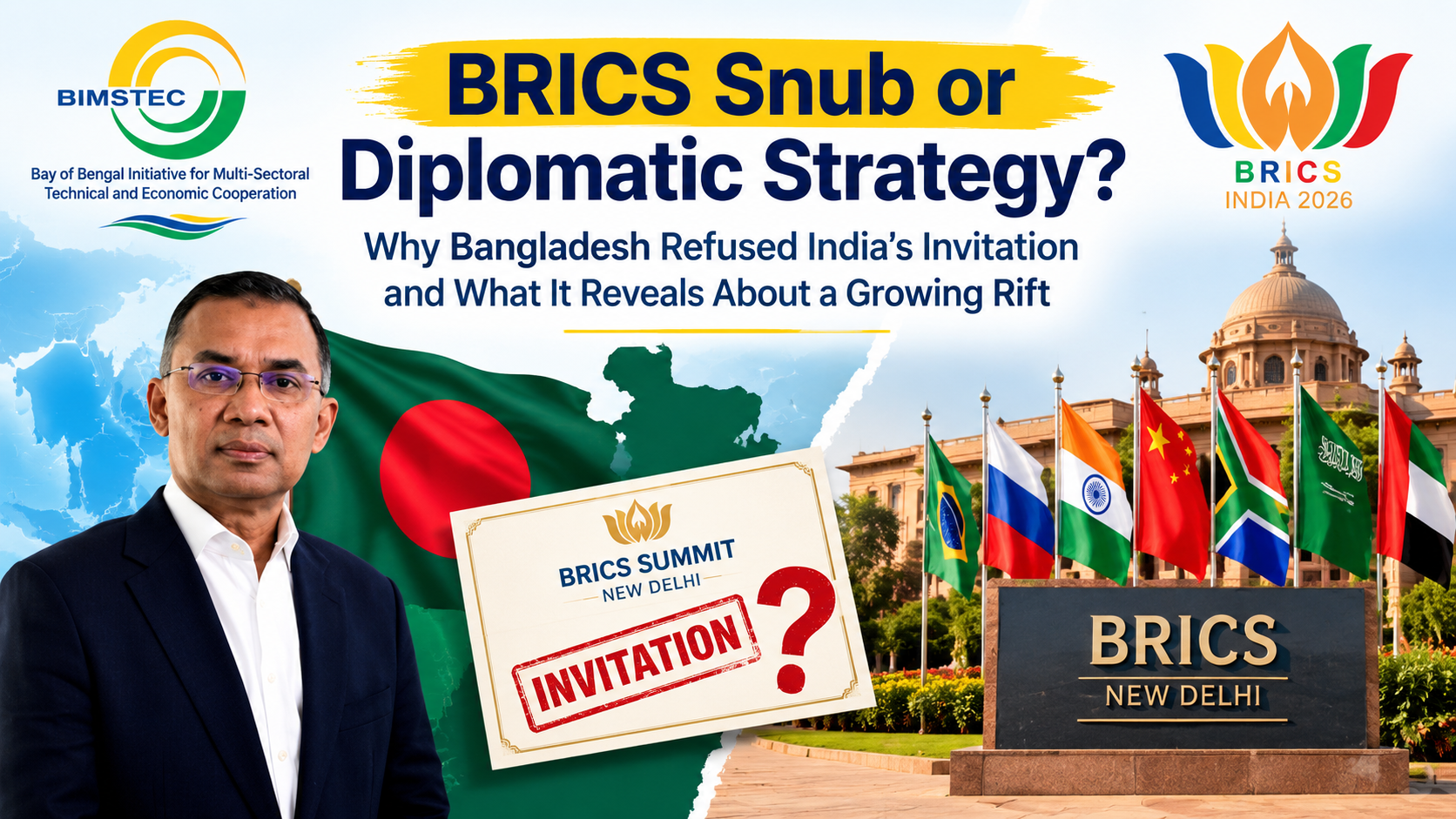 BRICS Snub or Diplomatic Strategy? Why Bangladesh Refused India’s Invitation and What It Reveals About a Growing Rift