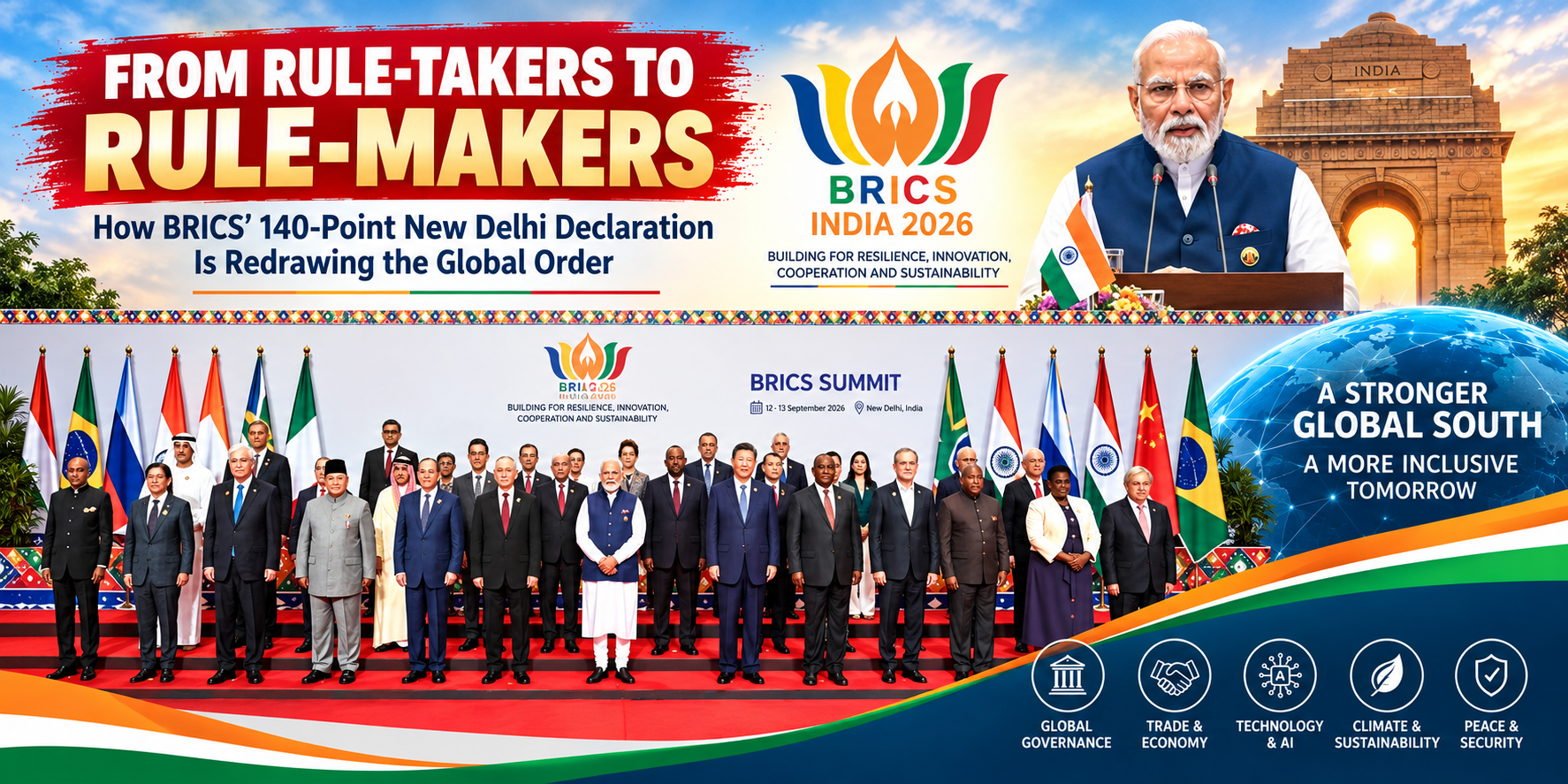 From Rule-Takers to Rule-Makers: How BRICS’ 140-Point New Delhi Declaration Is Redrawing the Global Order