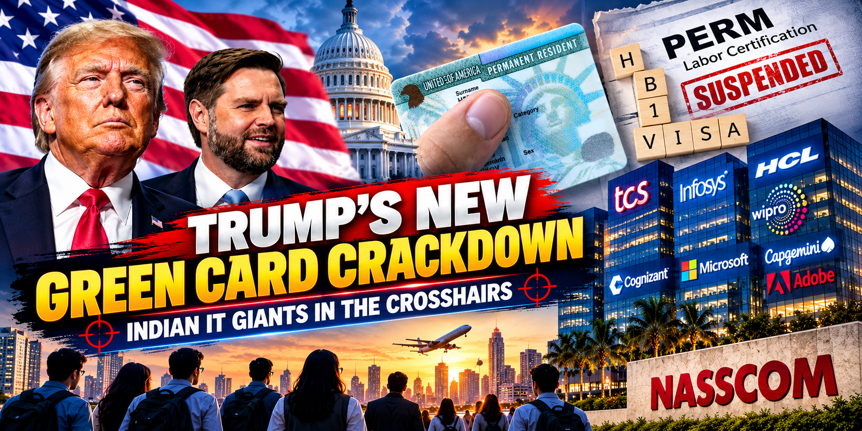 Trump’s New Green Card Crackdown Jolts Indian IT Giants: Why TCS, Infosys, and Wipro Suspended from PERM Program Amid America First Hiring Push