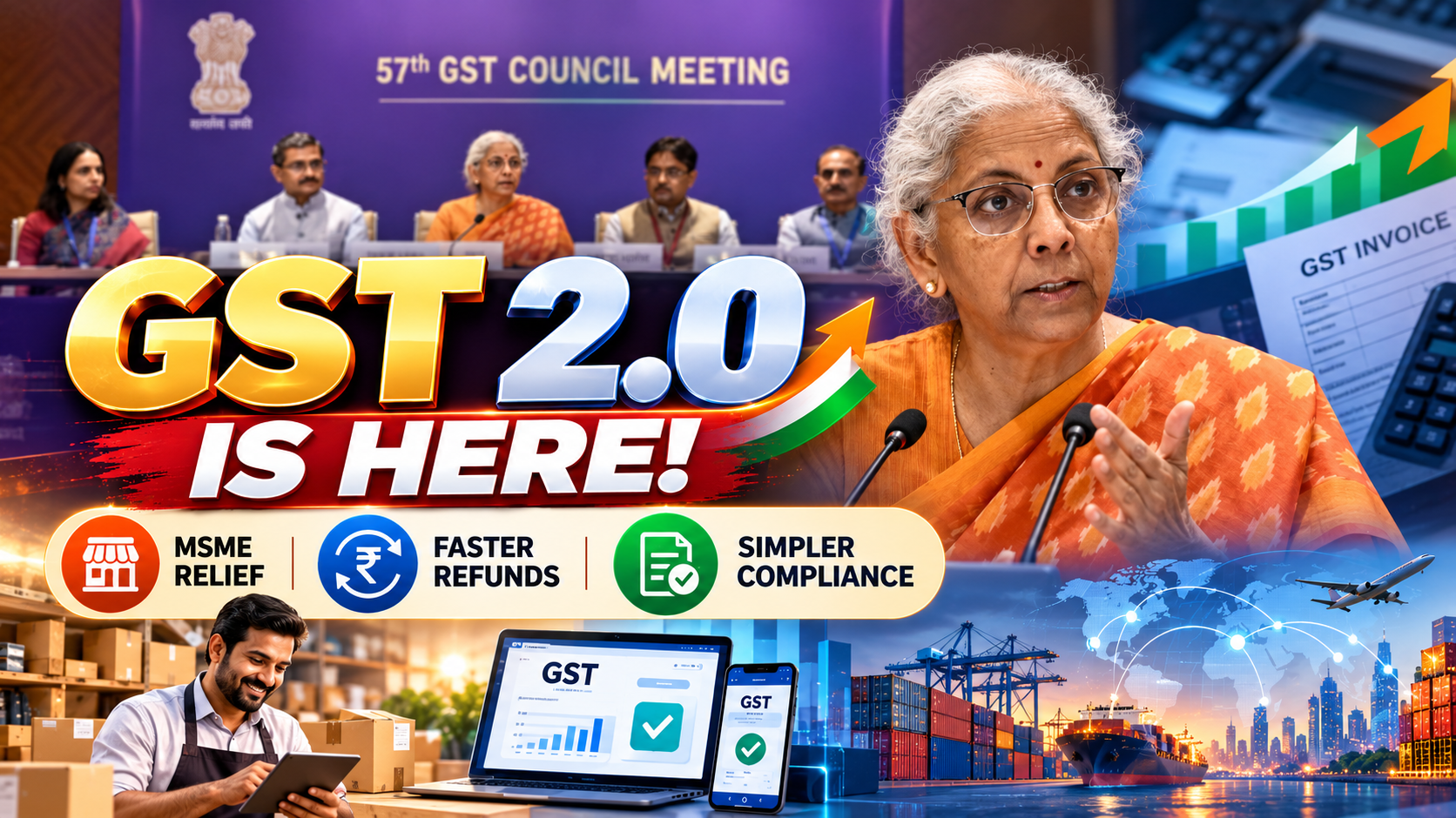 🚨 GST 2.0 Is Here! Massive Relief for MSMEs, Faster Refunds, End of GST Arrest Powers & Major Compliance Reforms
