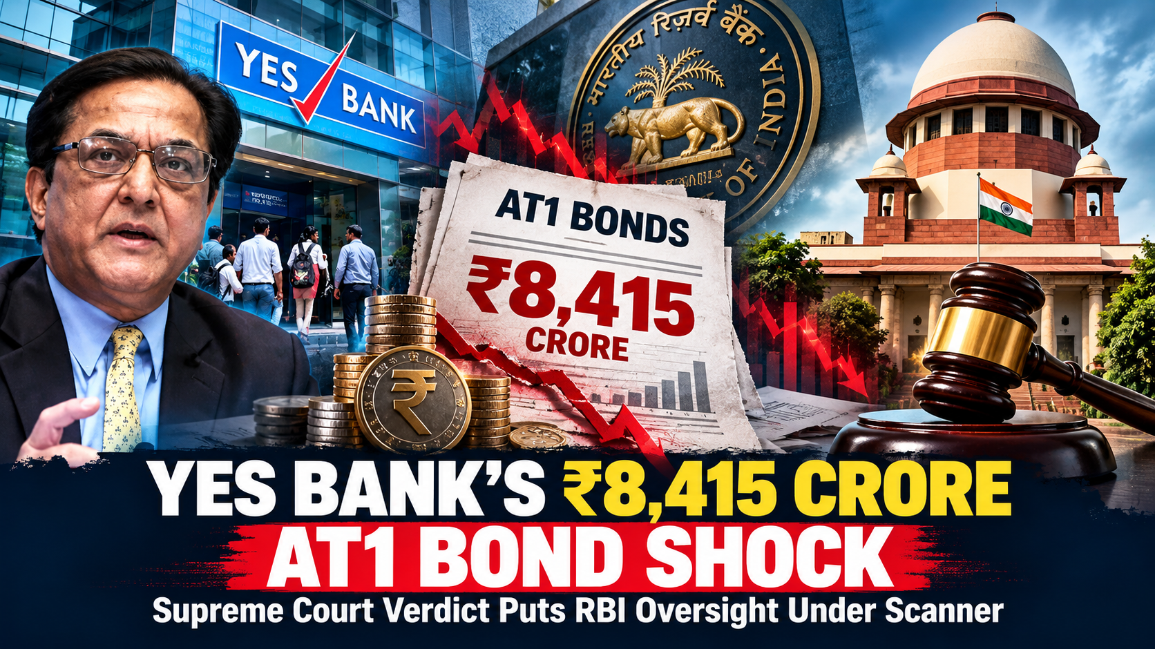 🚨 Big Blow to Yes Bank: Supreme Court Declares ₹8,415 Crore AT1 Bond Write-Off Illegal, RBI Oversight Under Scanner