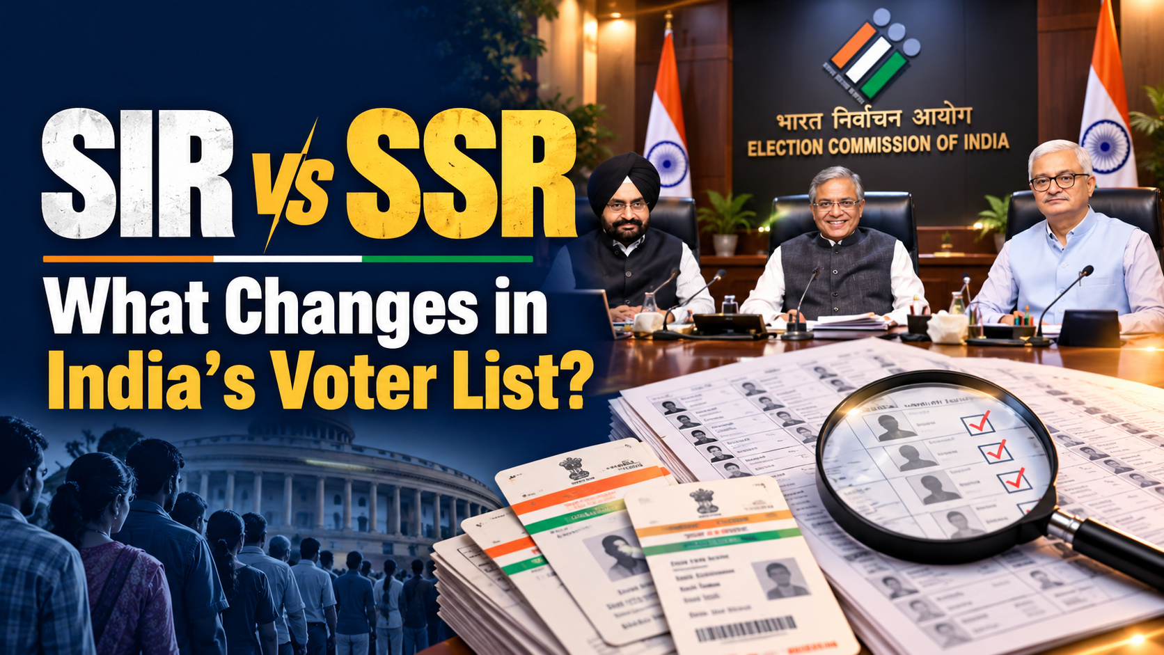 🚨 SIR vs SSR: India’s Voter List Battle Explained! Why the Election Commission’s New Move Could Shape the 2027 Elections